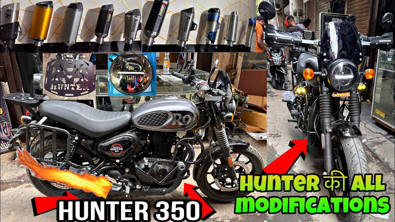 Royal Enfield Hunter 350 की A से Z Modifications | hunter 350 modified exhaust