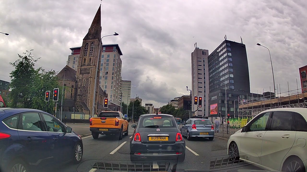 Moody Cardiff Streets | Dashcam Drive on a Cloudy Day