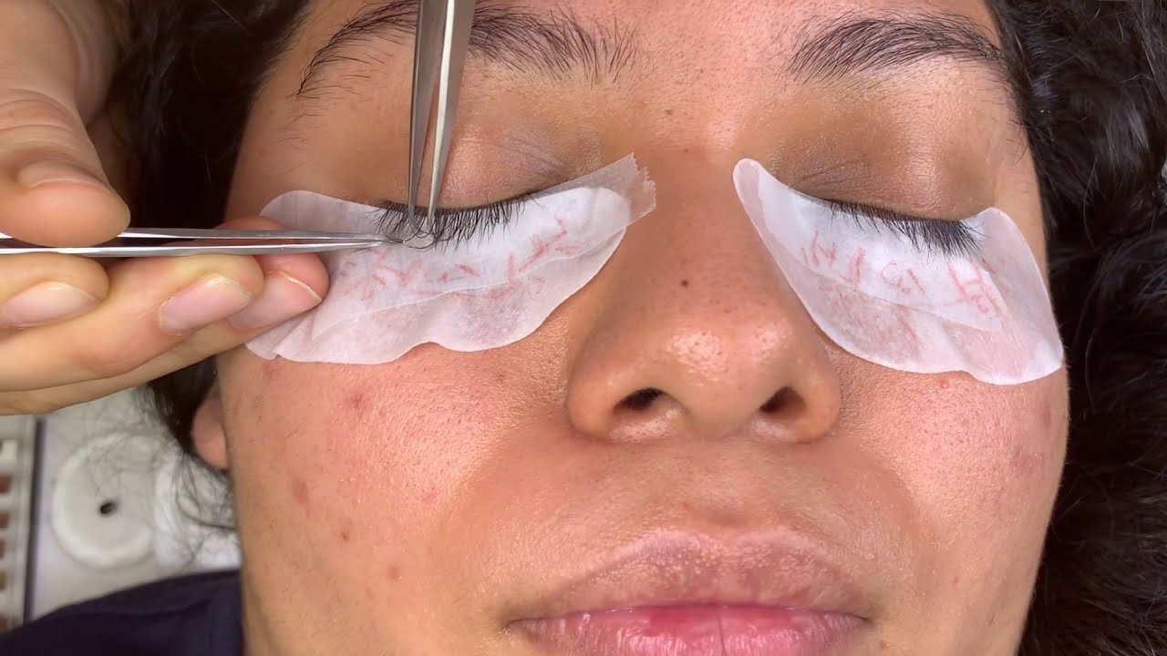 How to do Hybrid Eyelash Extensions Set on Short and Thin and Straight Lashes