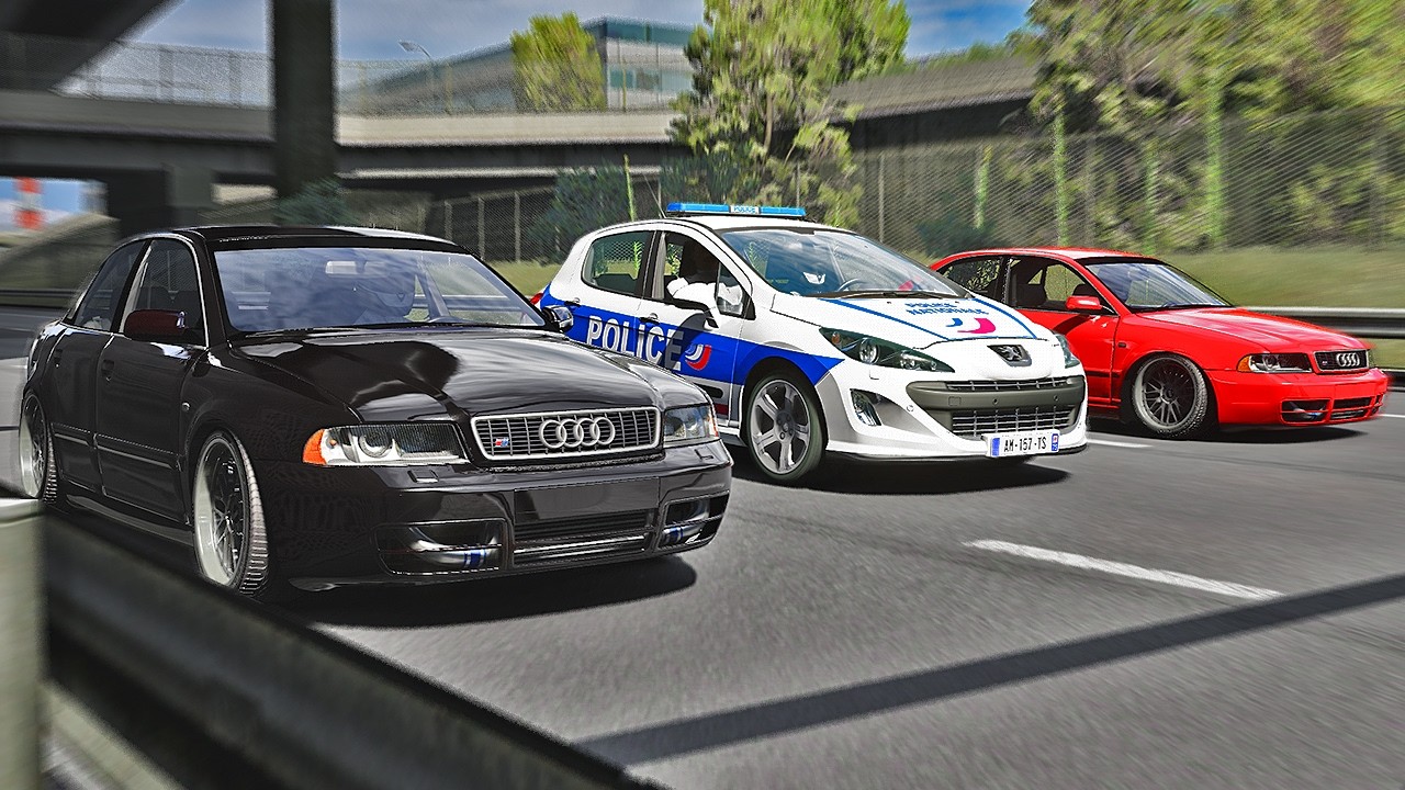 1000CV DANS UNE AUDI S4 COURSE POURSUITE SUR L'AUTOROUTE | ASSETTO CORSA - MULTI