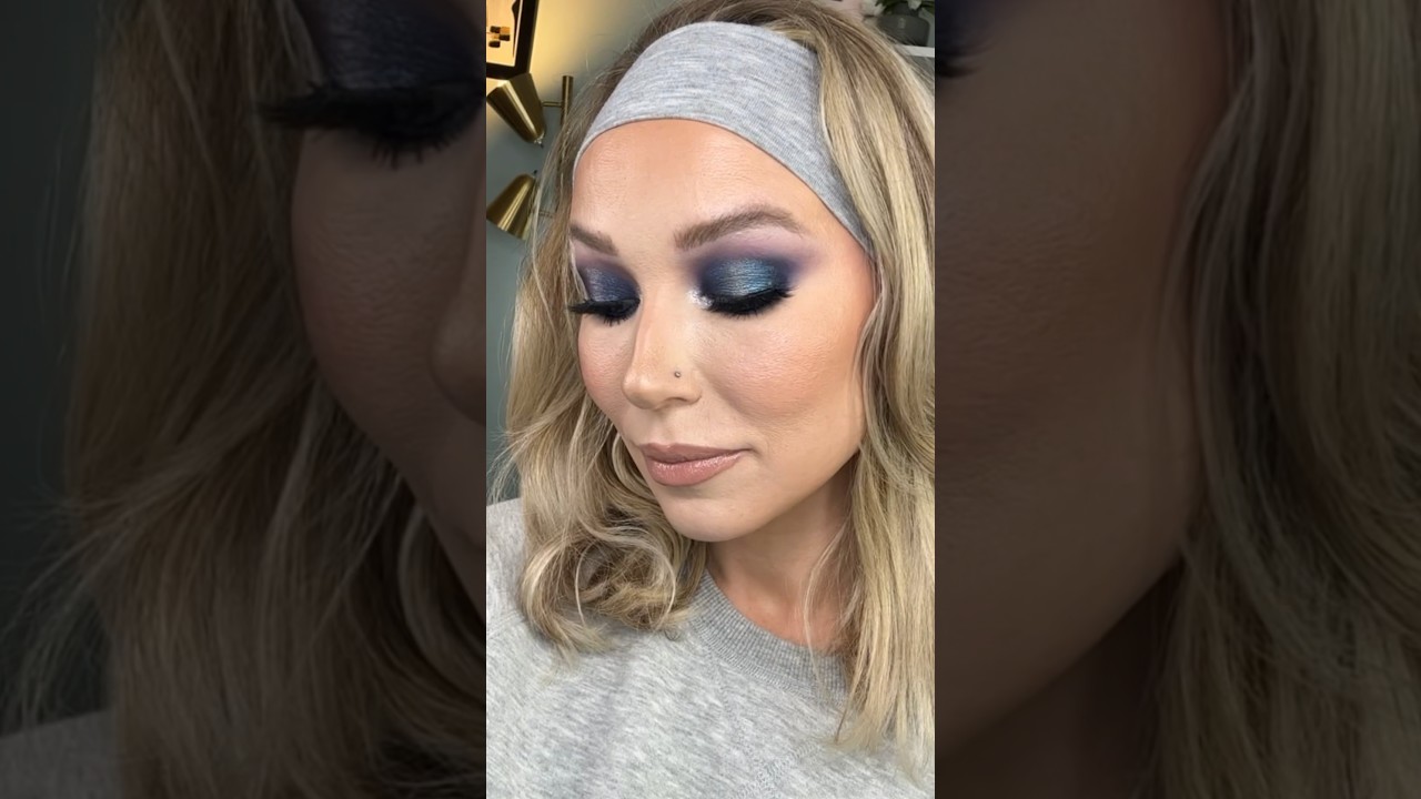 BLUE SMOKEY EYE MAKEUP LOOK ft. NYX Ultimate Vintage  Jean Baby palette 