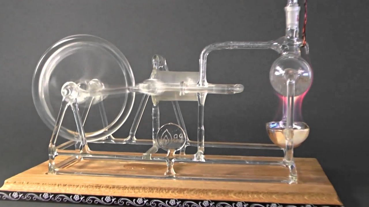 Working Model of Stephenson's STEAM ENGINE made of GLASS ! Rare!