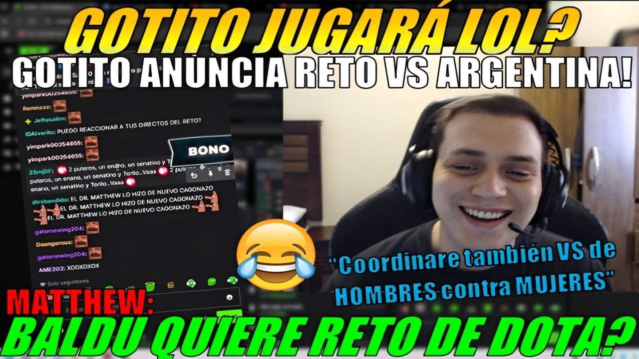🔥MATTHEW anuncia que JUGARA LOL para RETO vs ARG | Y será COUCHEADO por PROOS🔥