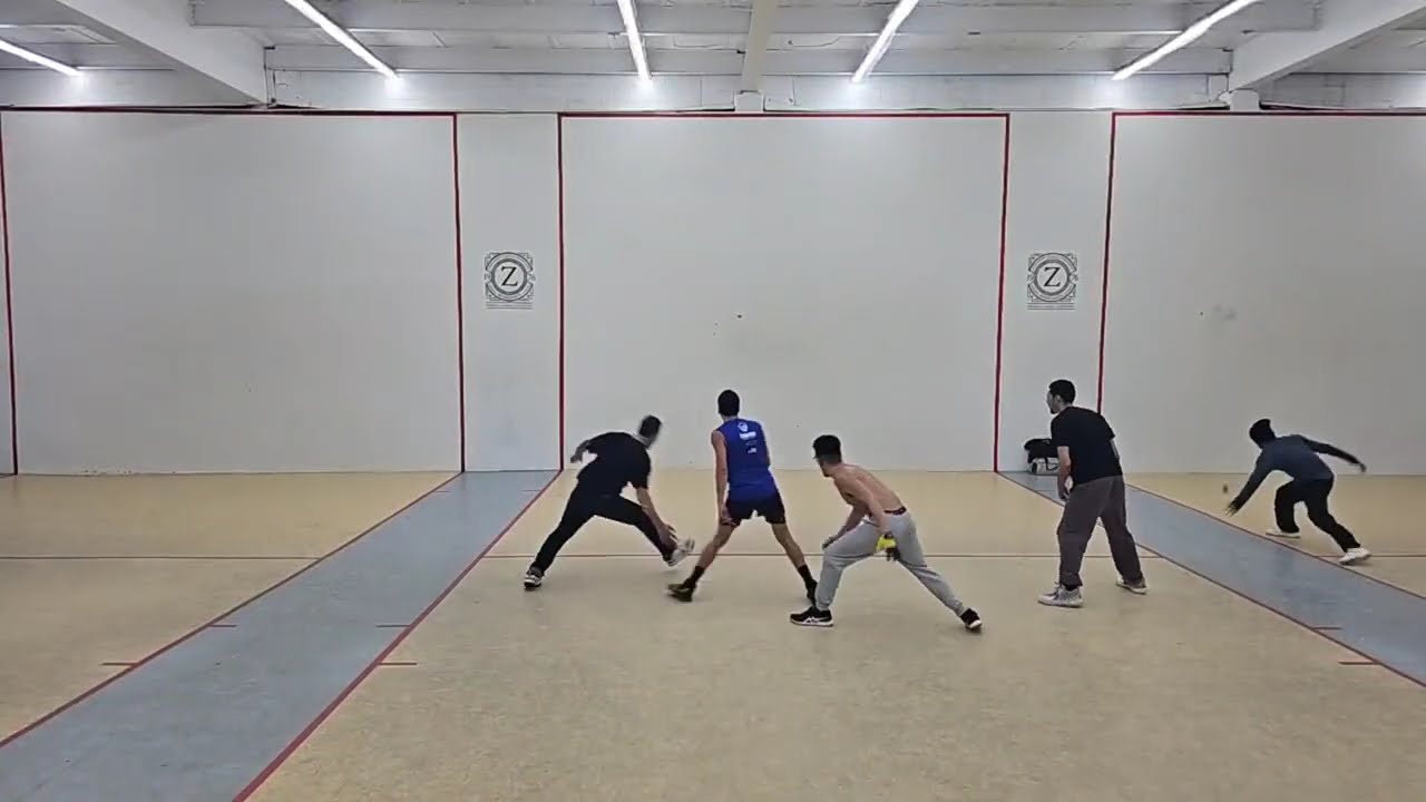 Zerega - Tavo & Dave R vs Wildman Rick & Justin - A/B Doubles Handball Filmed By Shena - 12.29.2025