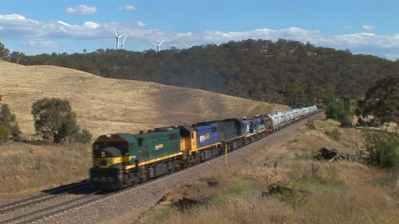 X class locos on the Bomen oil train - December 2009