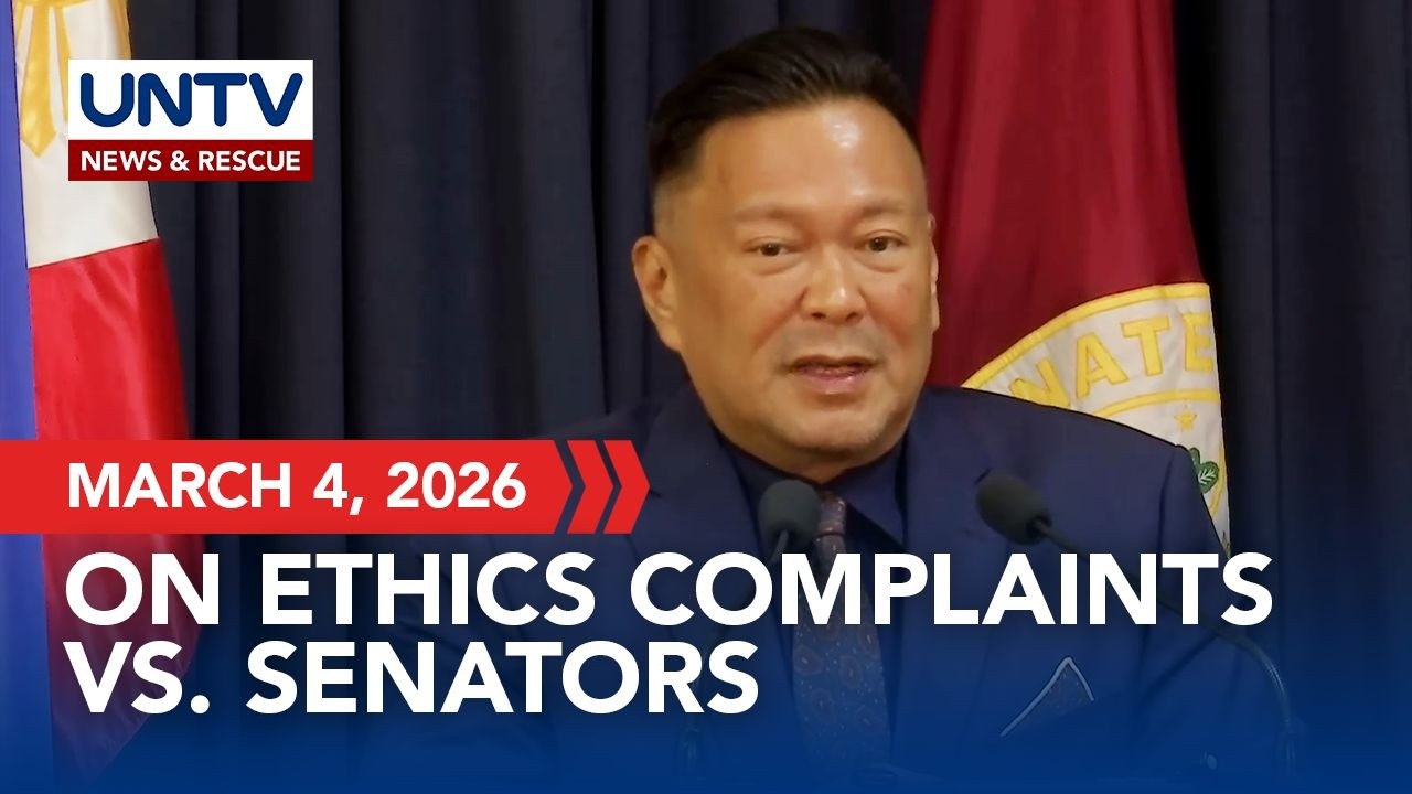 Sen. JV Ejercito leads press briefing on ethics complaints filed vs. sitting senators
