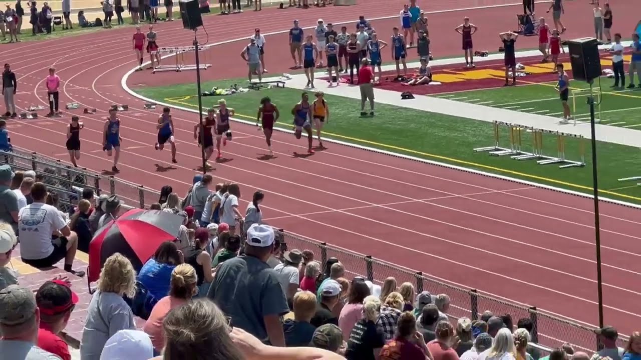 6/1/23 Tate 100m Dash, Section 7A final, 1st place (school record)