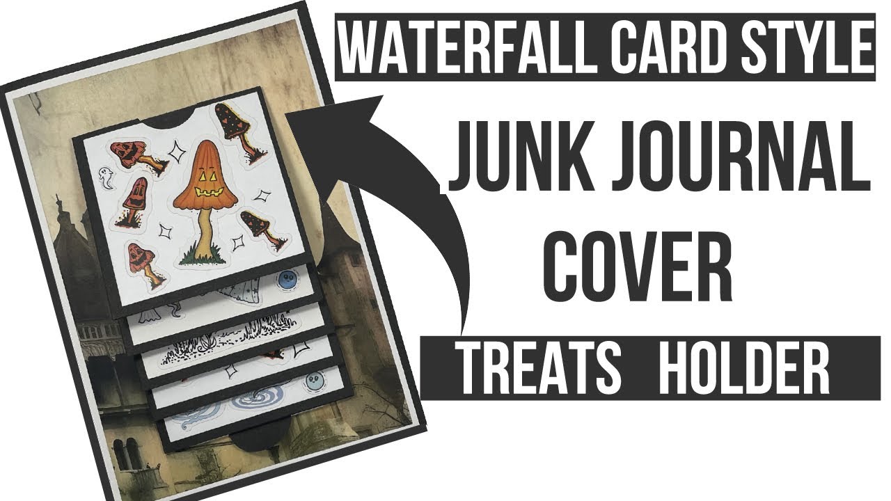 🎃DIY Halloween Waterfall Card Style Junk Journal Cover |Treats Holder | #HalloweenJournalChallenge