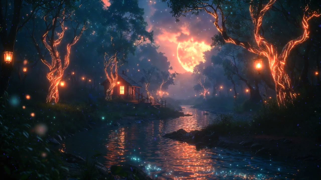 You Can Sleep Now Beside a Lantern-Lit Forest Stream ✧ Peaceful Deep Sleep 🌙