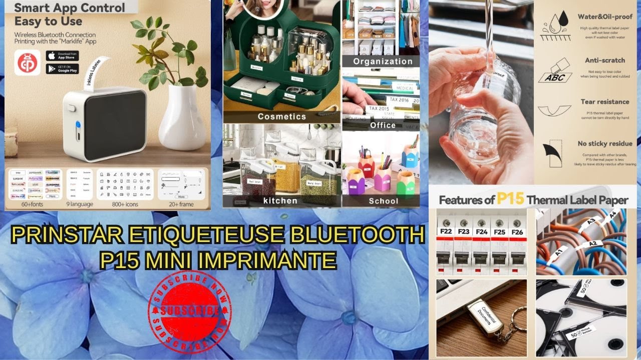 Mini Imprimante P15 Pristar Étiqueteuse Bluetooth