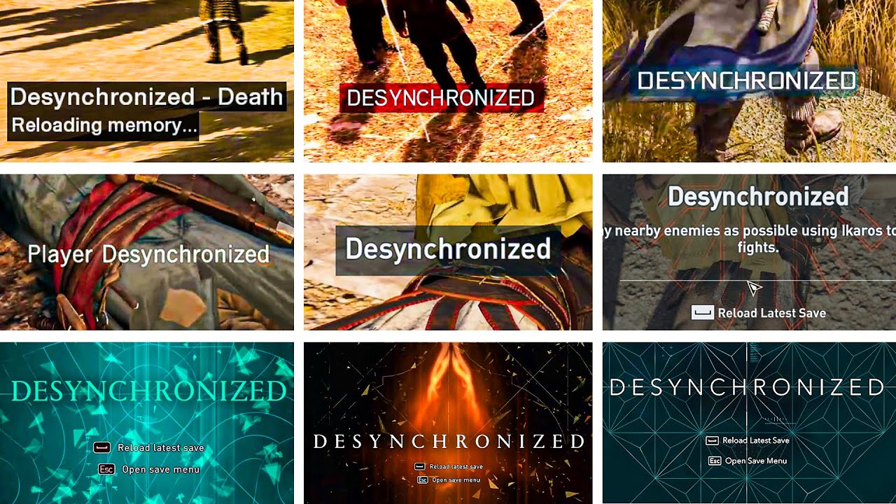 Evolution of Desynchronization Screens in Assassin's Creed Game (2007-2025)