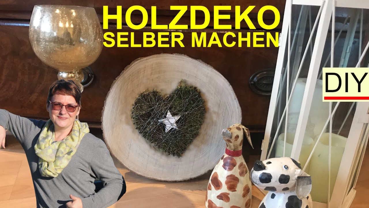 Holzdeko selber machen | Baumscheibe mit Holzherz verschönern | DEKO DIY
