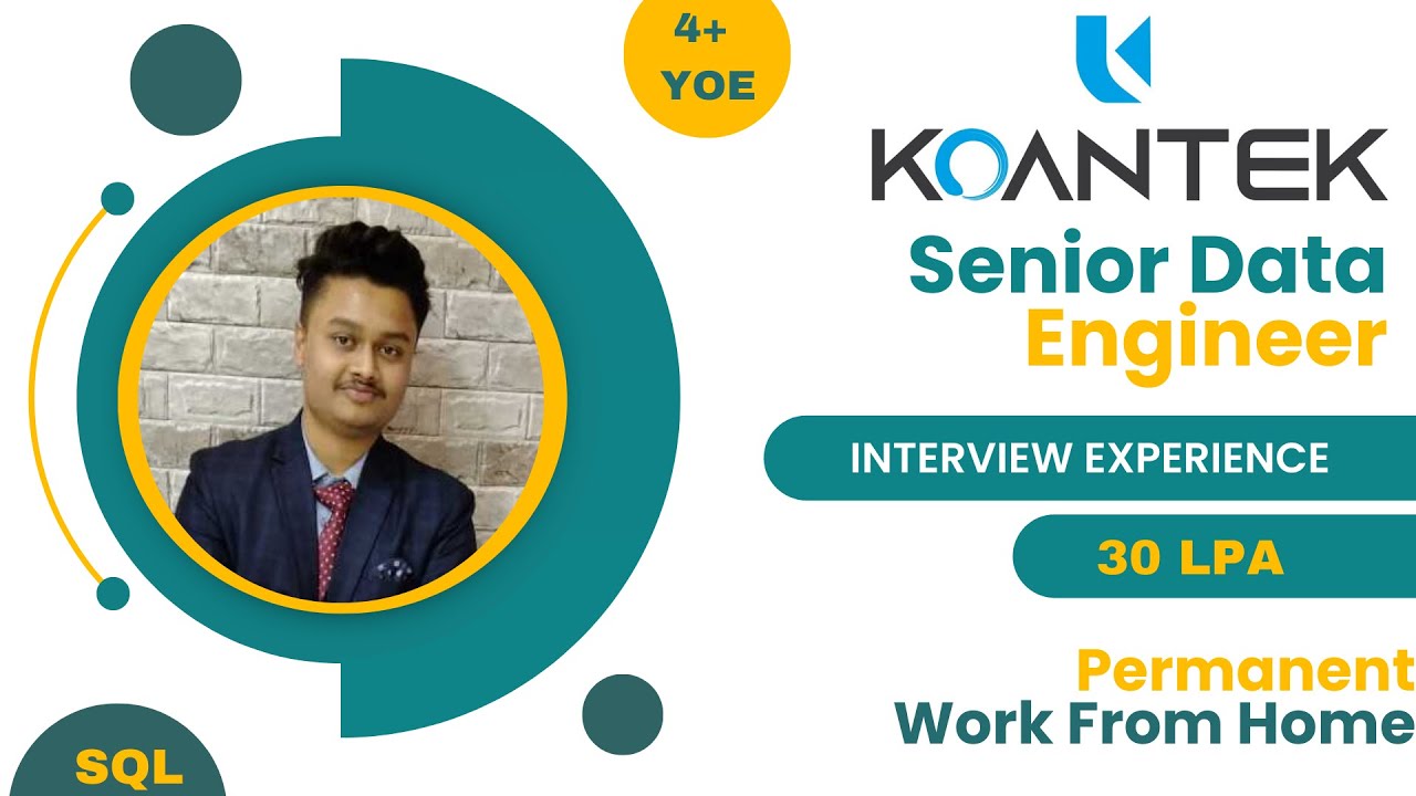 Koantek Senior Data Engineer Interview Questions | SDE Interview Experience | 30 LPA