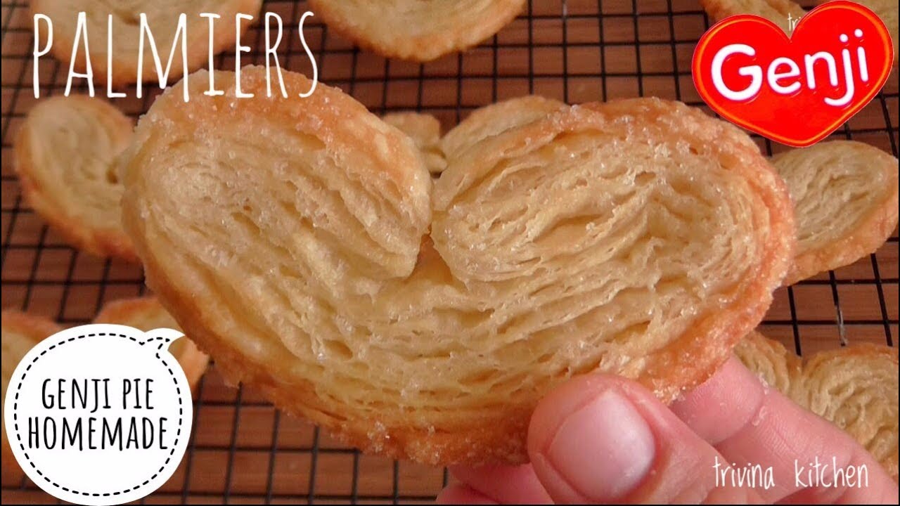Cara Membuat Biskuit GENJI PIE sendiri | PALMIERS (HEART PIE) RECIPE | Trivina Kitchen