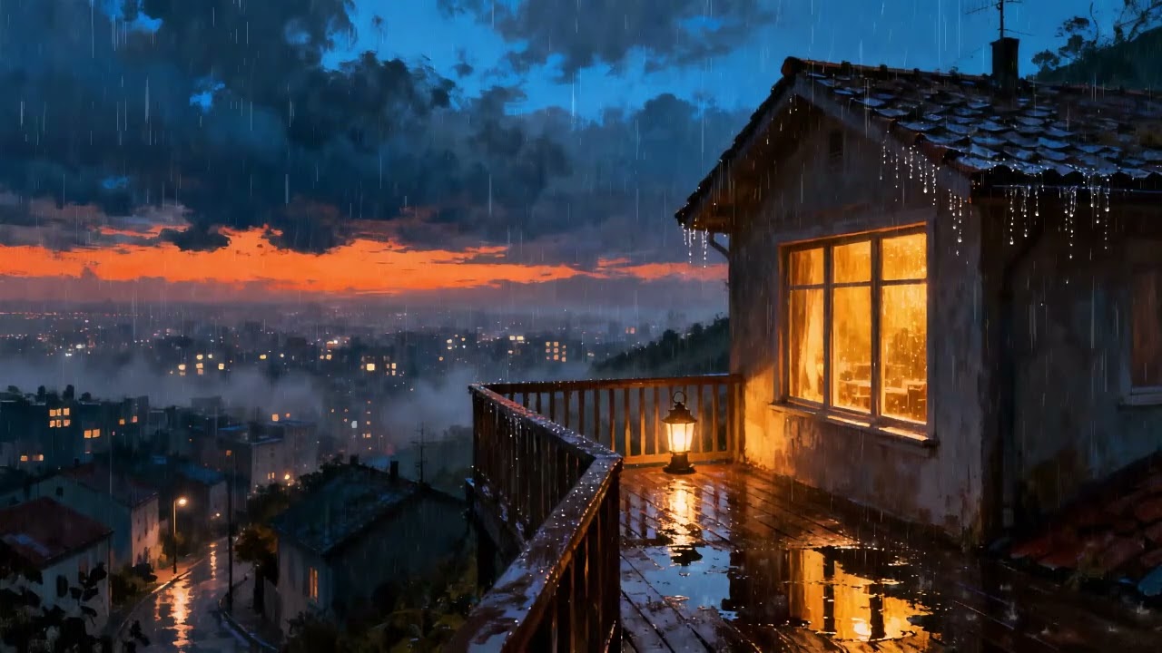 Rainy Japanese Town 🌙 Chill Lofi Beats for Peaceful Focus & Relax