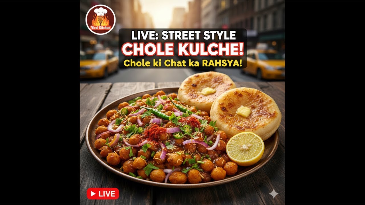 Street Style Chole Kulche Recipe | How to make Chole ki Chaat🤤🫶🏻#youtube #live #theviralkitchen