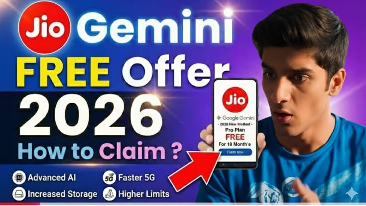 jio gemini offer claim AI वालों के लिए खुशखबरी  | Jio दे रहा है 18 महीने FREE AI Subscription active