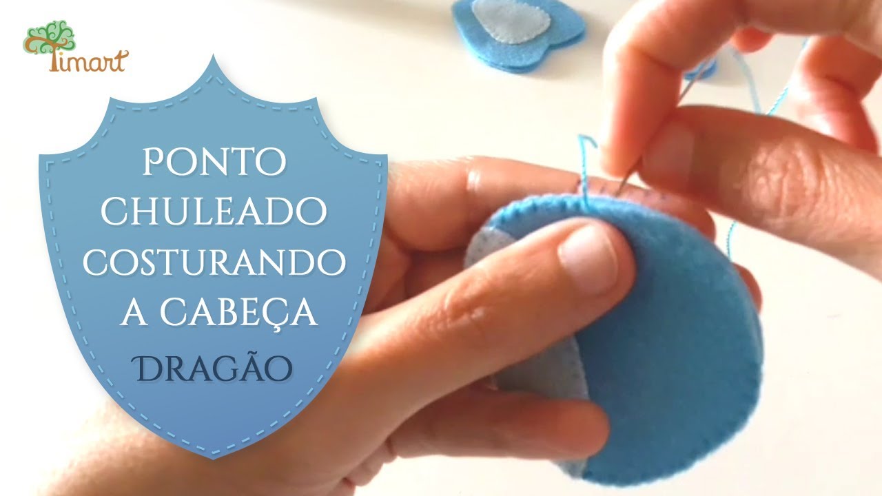 DRAGÃO POCKET - Costurando a cabeça - Ponto Chuleado