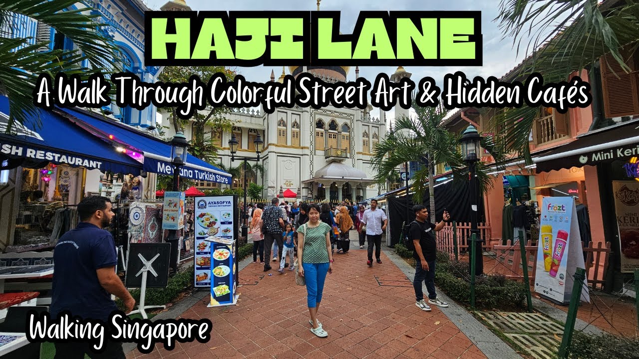 Haji Lane 哈芝巷 Singapore Walking Tour 2024 | Culture, Food & Street Art