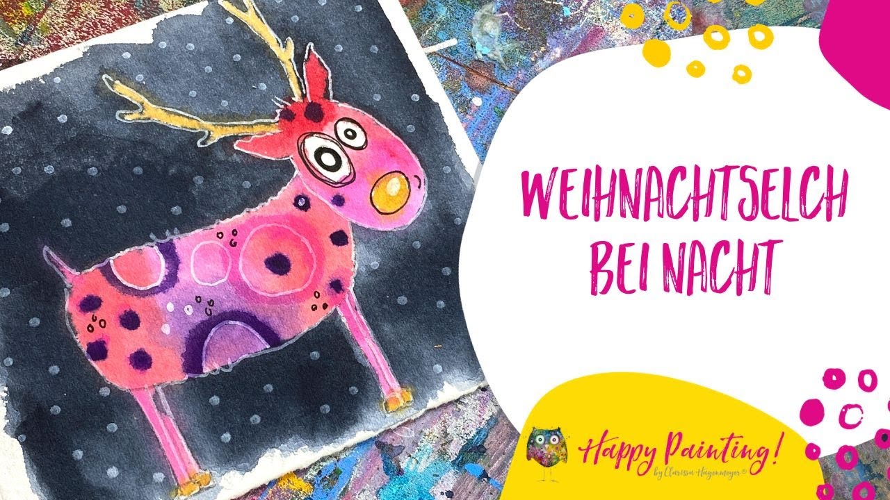 Weihnachtselch bei Nacht