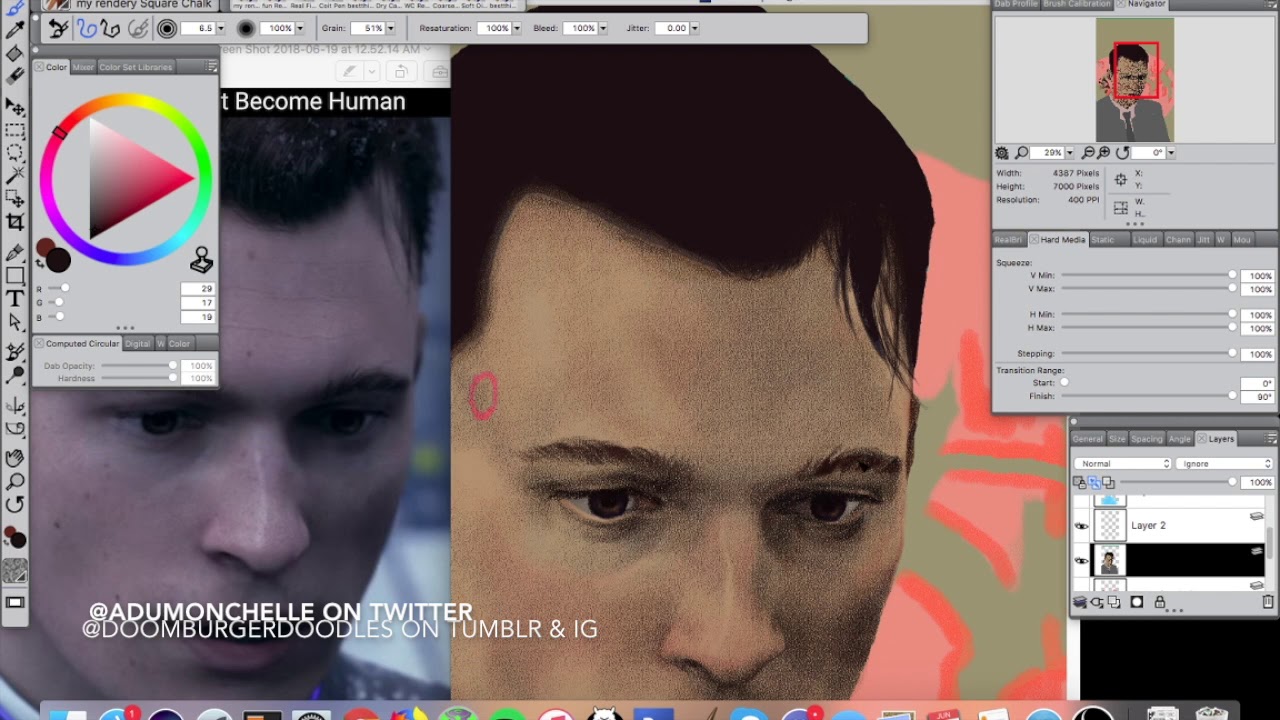 Connor: Detroit Become Human fanart painting process