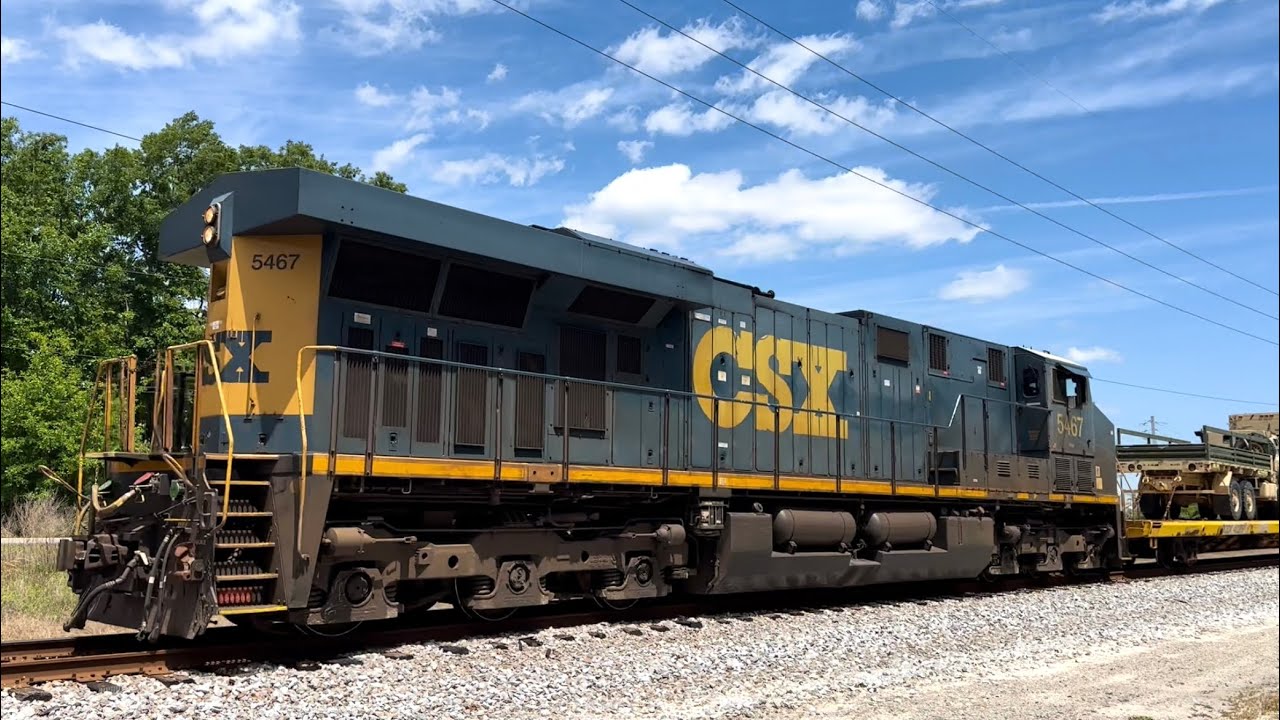 Military Train! CSX 5467 Leads L758-15 LHF on the Dames Point Spur 
