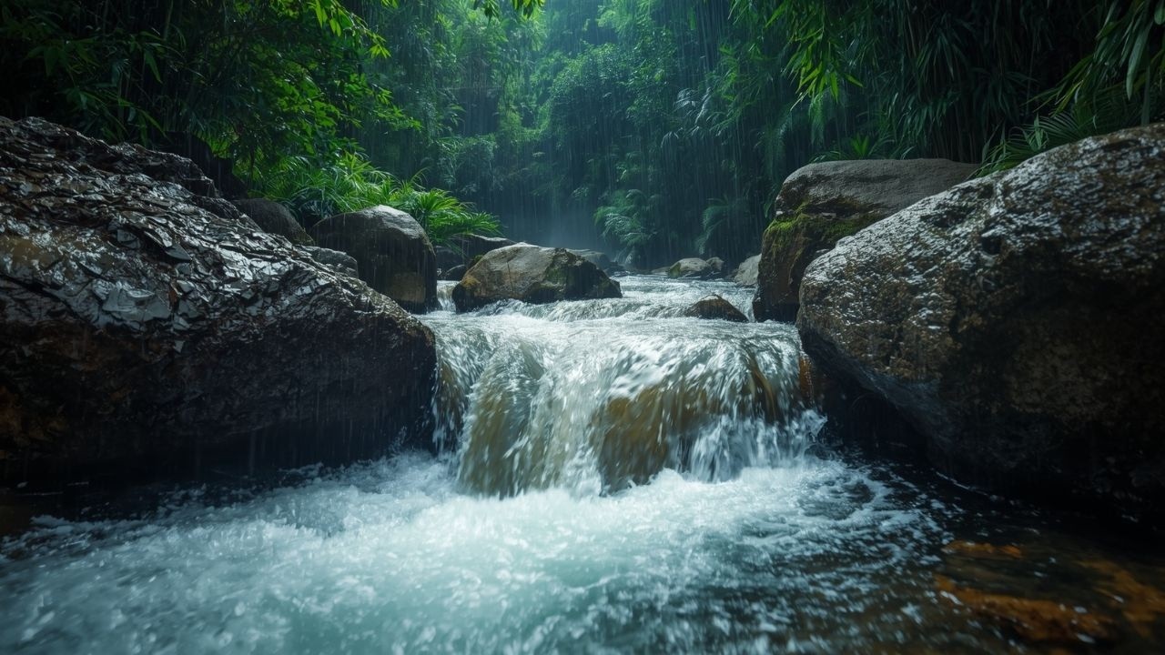 Deep Sleep Forest River Sounds | Natural Flowing Water White Noise