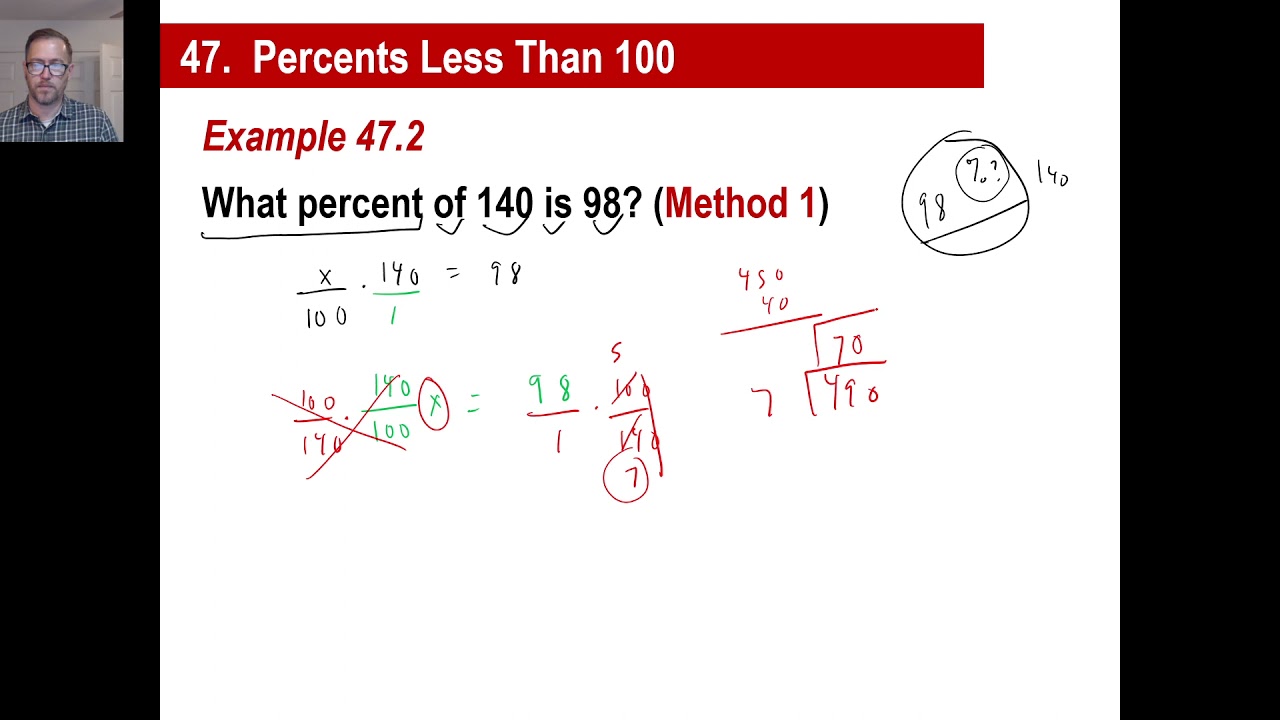 Saxon Math - Algebra 1: 3rd Edition (Lesson 47 - Percents Less Than 100, Percents Greater Than 100)