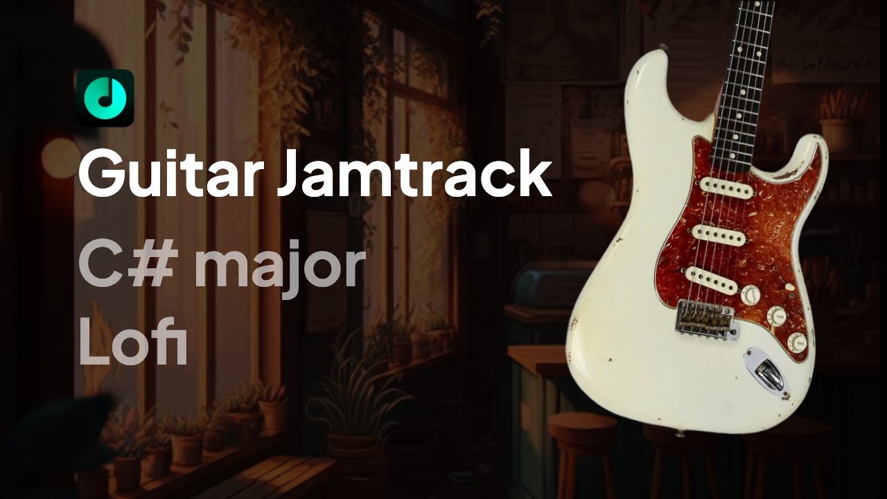 Coffee House - Lofi Guitar Backing Track | C# major | 59 BPM Jamtrack