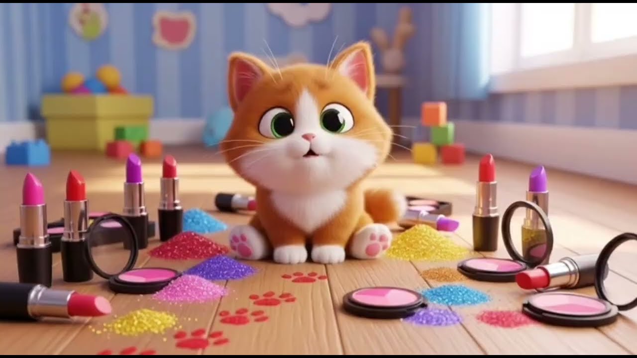 Cute Kitten Makeup Adventure – Step by Step for the First Time! 💄🐱✨