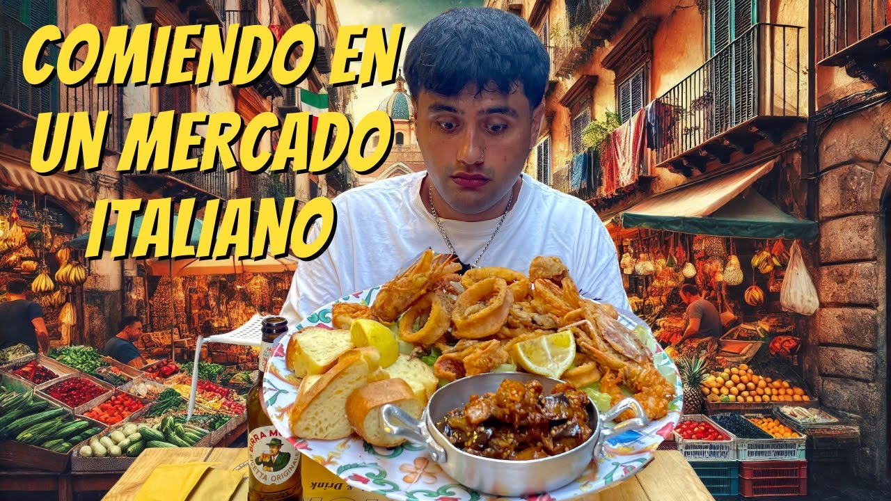 Almorcé en un MERCADO típico de PALERMO, Italia 🇮🇹