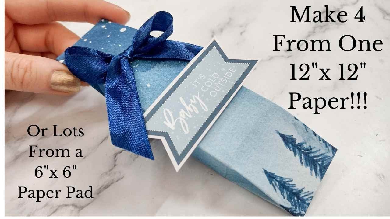 4 Christmas Pouch Boxes from One 12x12 Paper!