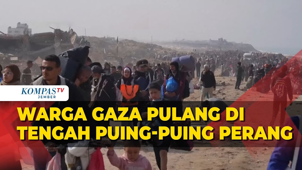 Momen Warga Palestina Pulang Jalan Kaki Lewati Puing-Puing Perang usai Gencatan Senjata Israel-Hamas