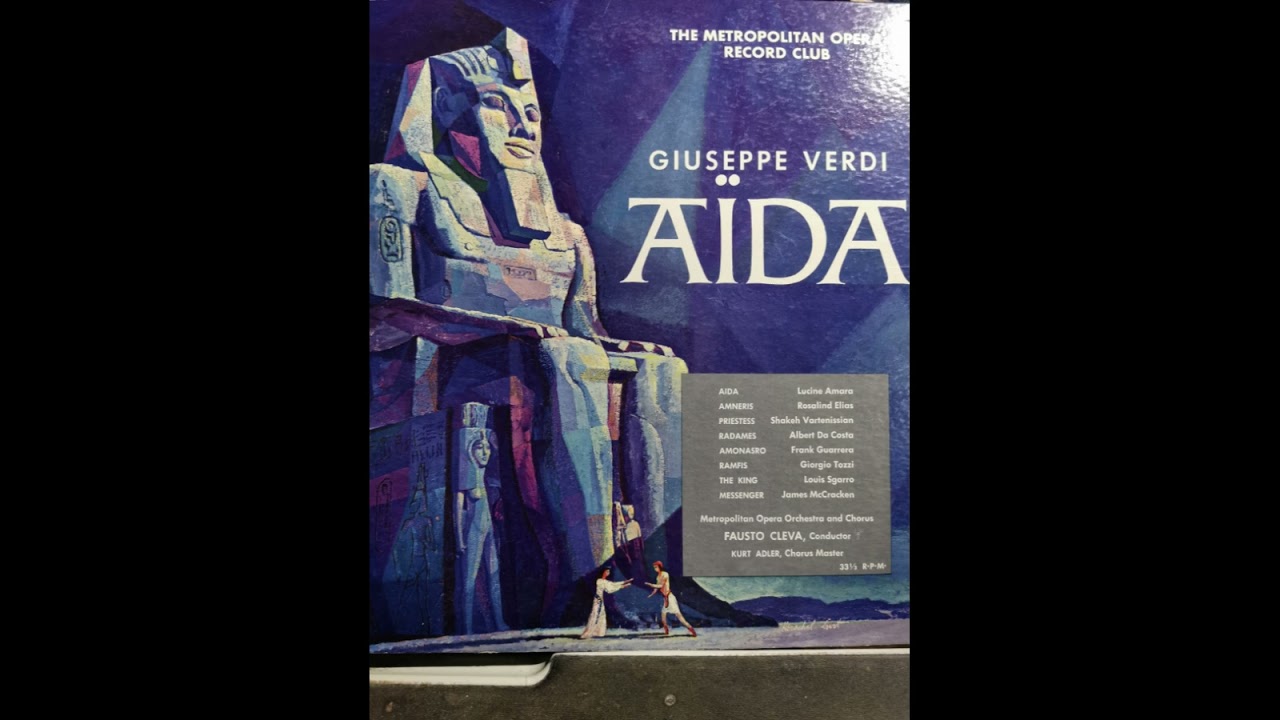 Part 1, Aida, Fausto Cleva,  Lucine Amara, Albert da Costa, Rosalind Elias, Frank Guarrera, 1956