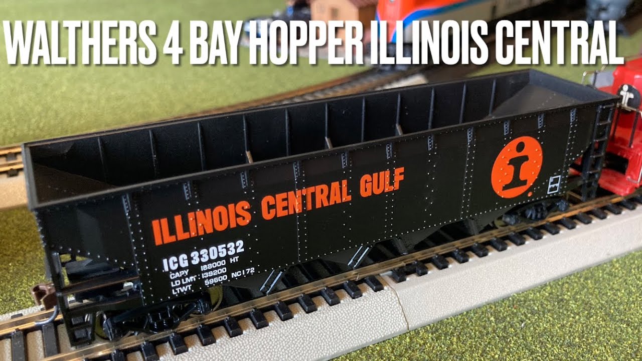 Unboxing & Review: Walthers Trainline: 4 Bay Hopper,Illinois Central: HO 🪨