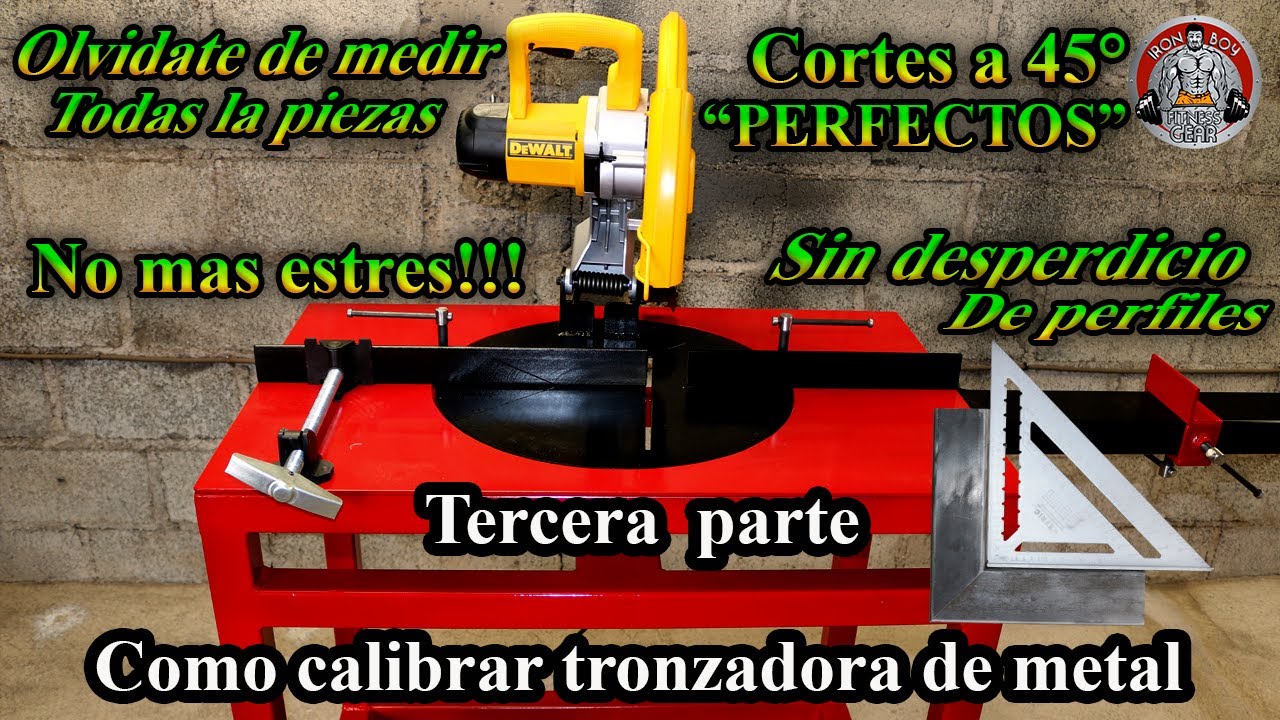 Como calibrar tronzadora de metal a corte 45°  “ CORTES PERFECTOS “  Tercera parte
