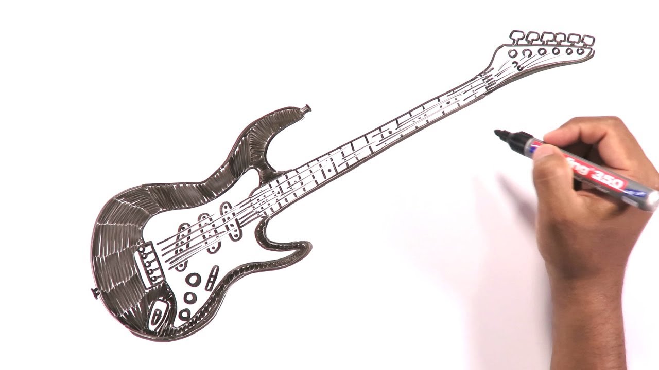 How to draw an Electric Guitar