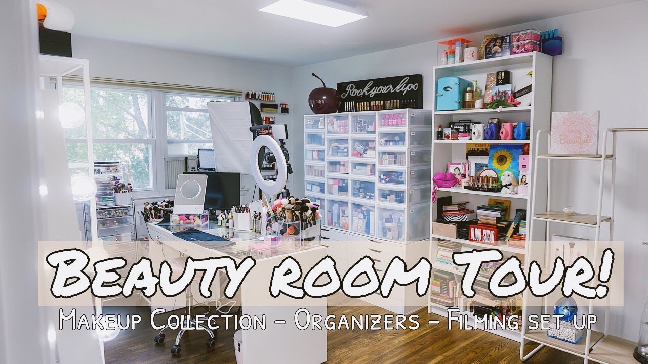 BEAUTY ROOM TOUR + MAKEUP ORGANIZATION +  FILMING SET UP!  KAMILA BRAVO