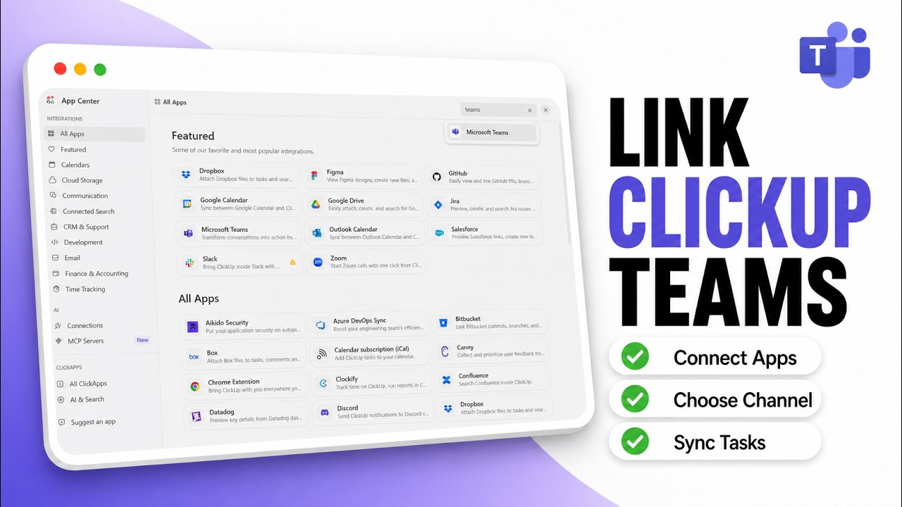 How to Integrate ClickUp with Microsoft Teams (ClickUp Task Bridge)