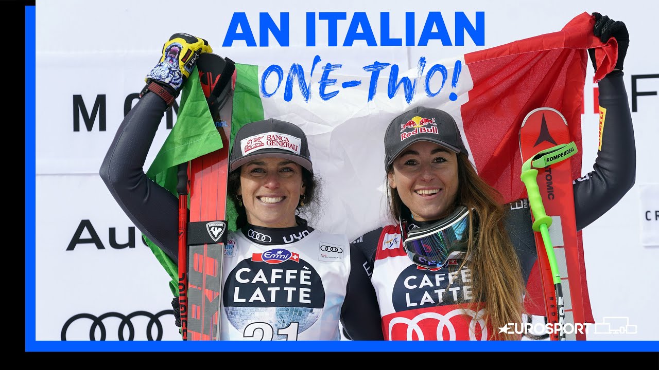 Italy Dominates Podium as Sofia Goggia Wins Fourth Career Crans Montana Downhill Title! | Eurosport