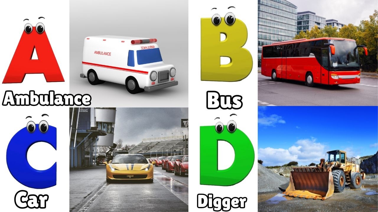 ABC Song Phonics, Transportation Song, ABC Song, Alphabet Educational Song A to Z for kids