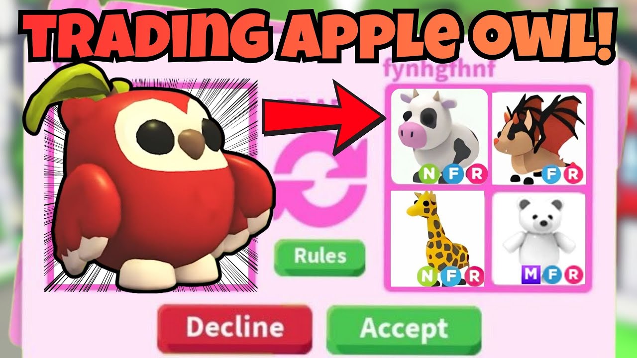 TRADING APPLE OWL! Fruit owl update : My Crazy Adopt Me Exchange for a Fruit Pet!🍎🦉ROBLOX