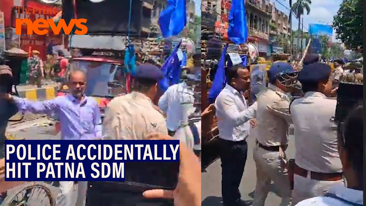 Police accidentally hit Patna SDM during a lathe charge on Bharat Bandh protesters