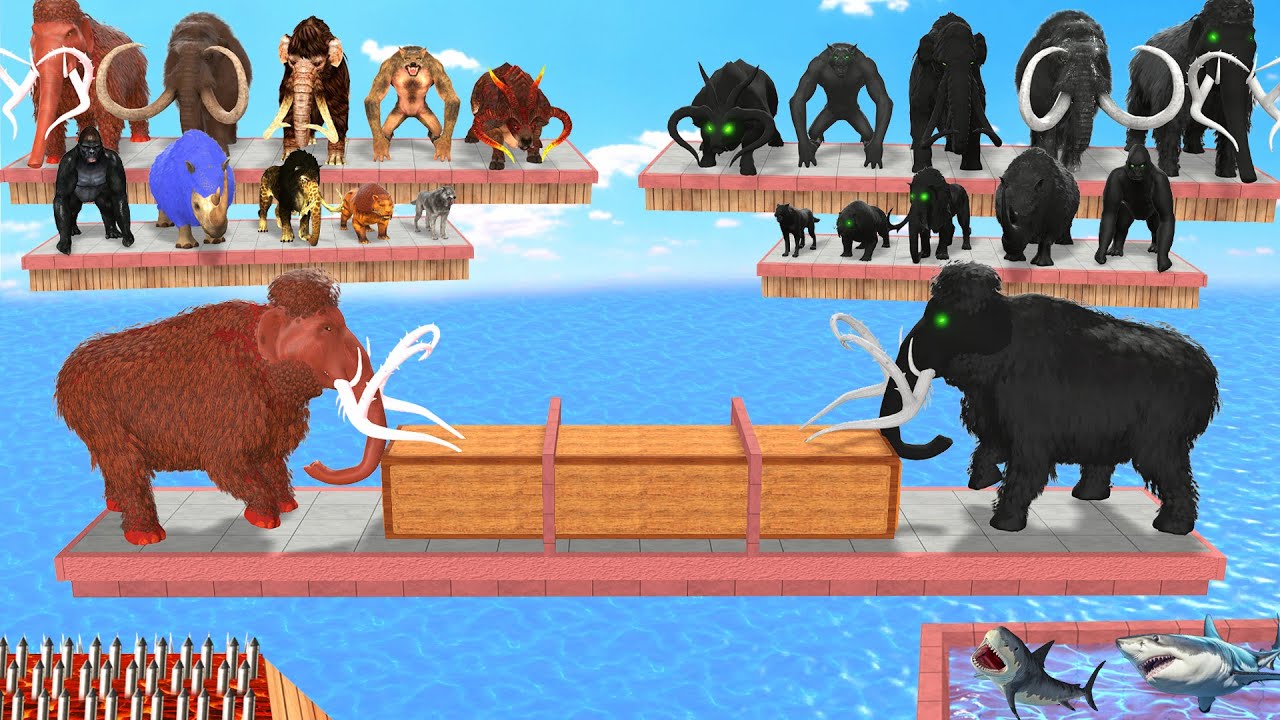 Prehistoric Mammals Tug of War Ice Animals VS Shadow Animals Mammals Animal Revolt Battle