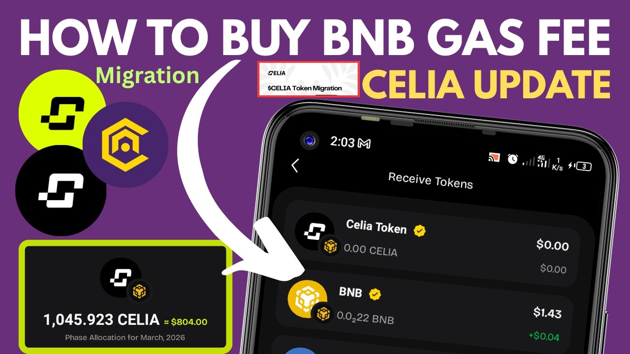 Celia Token Migration: How to Buy BNB Gas Fee for $CELIA Transfer