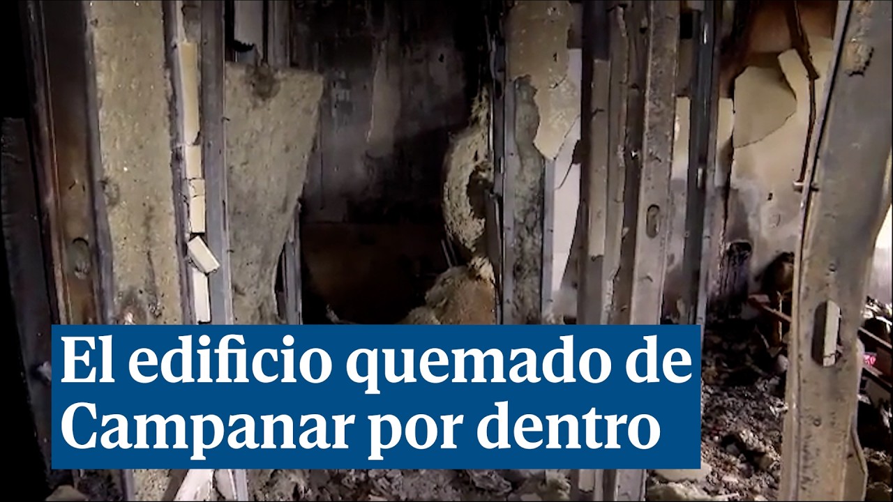 Así está por dentro el edificio quemado en el barrio valenciano de Campanar