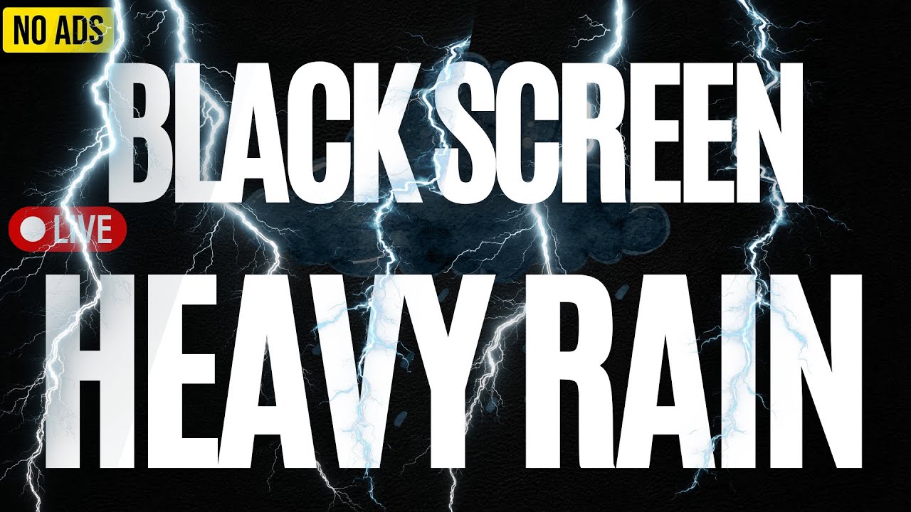 ⚡ BLACK SCREEN • HEAVY RAIN & THUNDER ⛈️ | Deep Sleep • Anxiety Relief • NO MUSIC |