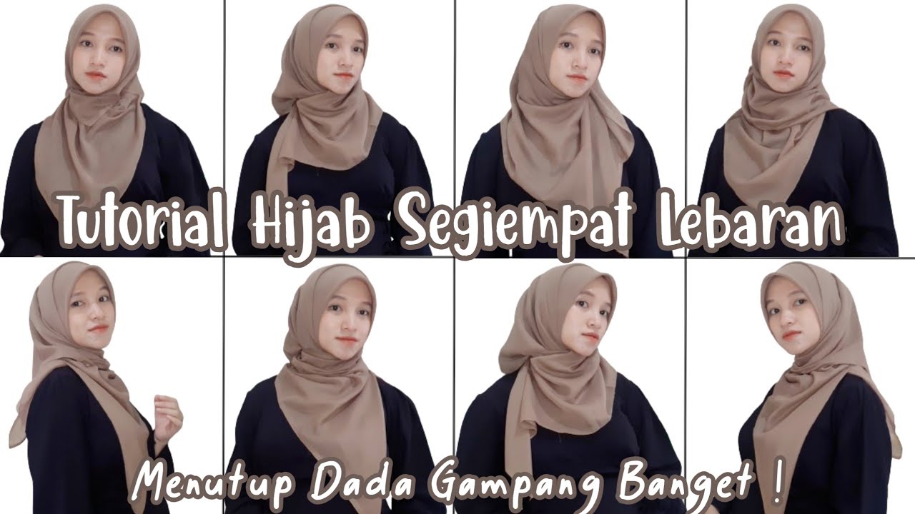 6 TUTORIAL HIJAB SEGIEMPAT LEBARAN MENUTUP DADA | Tutut Arinda Herawati