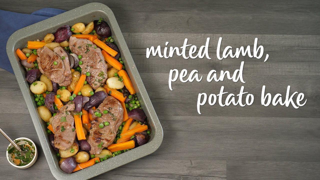 Slimming World Syn-free minted lamb, pea and potato bake - FREE