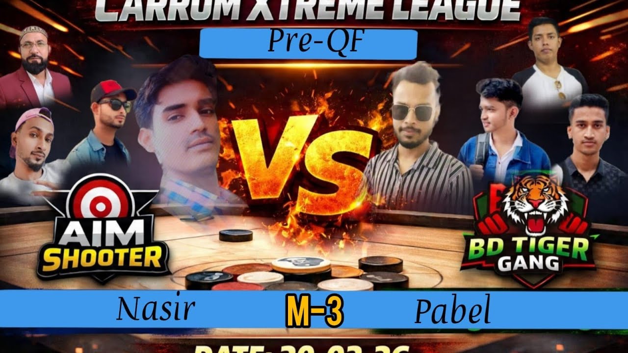 CXL- Pre QF MATCH-3 PABEL 🆚 NASIR #irfankharadi #carrompool #miniclip 